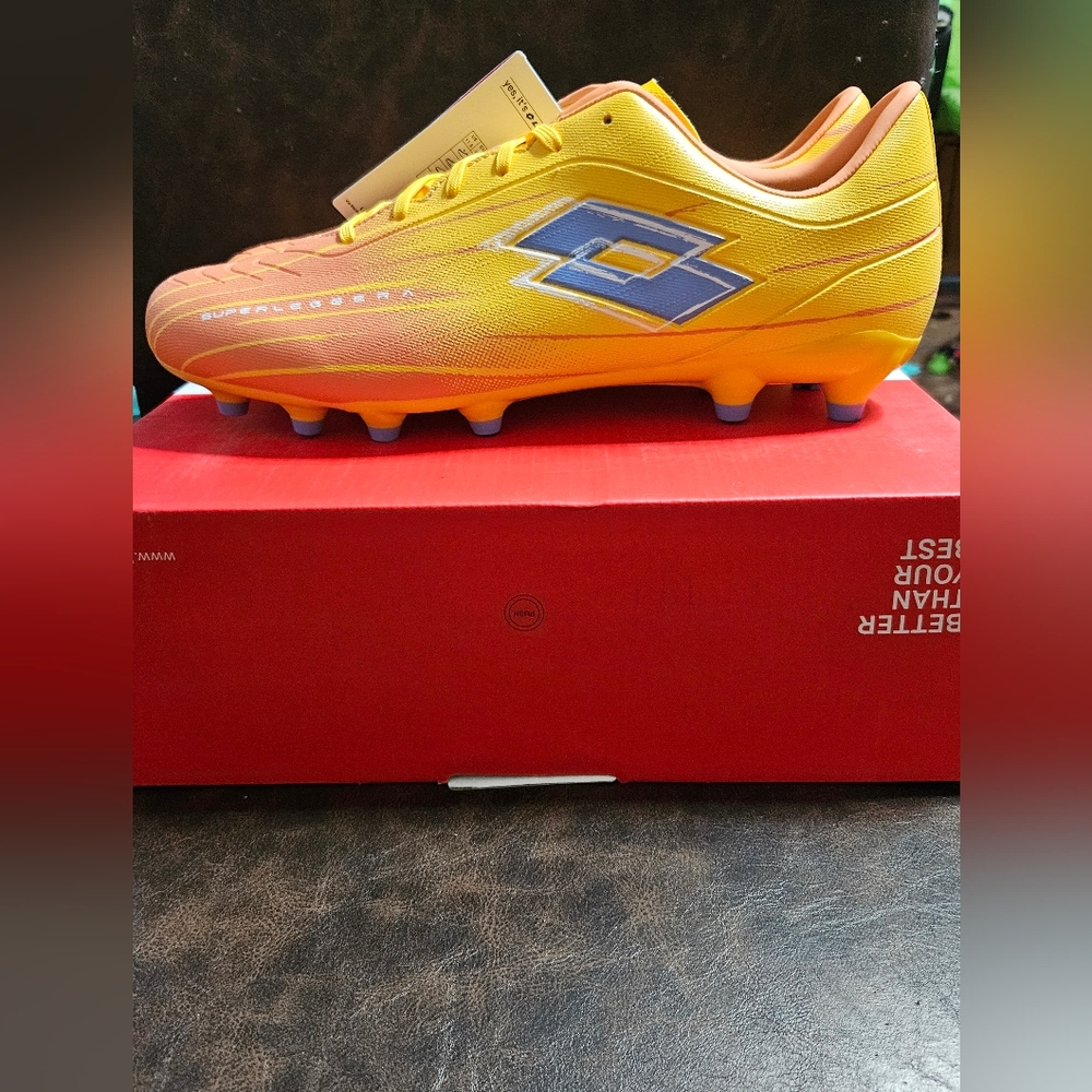 Lotto Solista 700 IX FG Soccer Cleats: ORANGE/YELLOW: NEW IN BOX: SIZE 12
